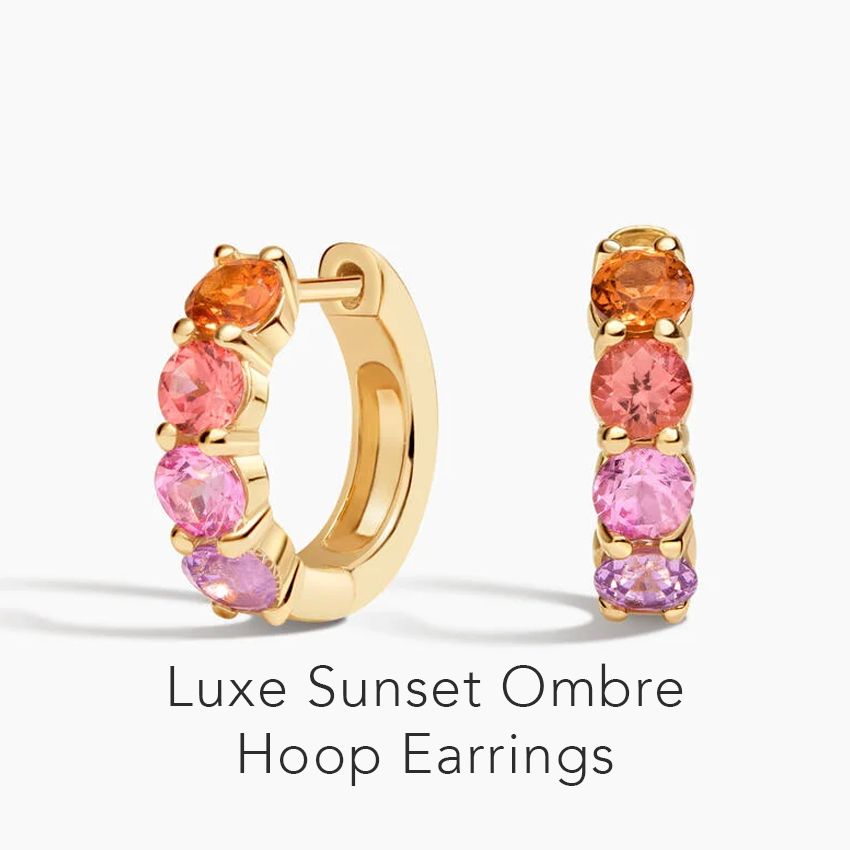 Luxe Sunset Ombre Hoop Earrings 