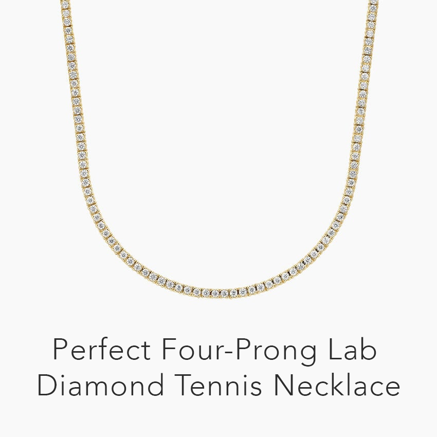 Perfect Four-Prong Lab Diamond Tennis Necklace