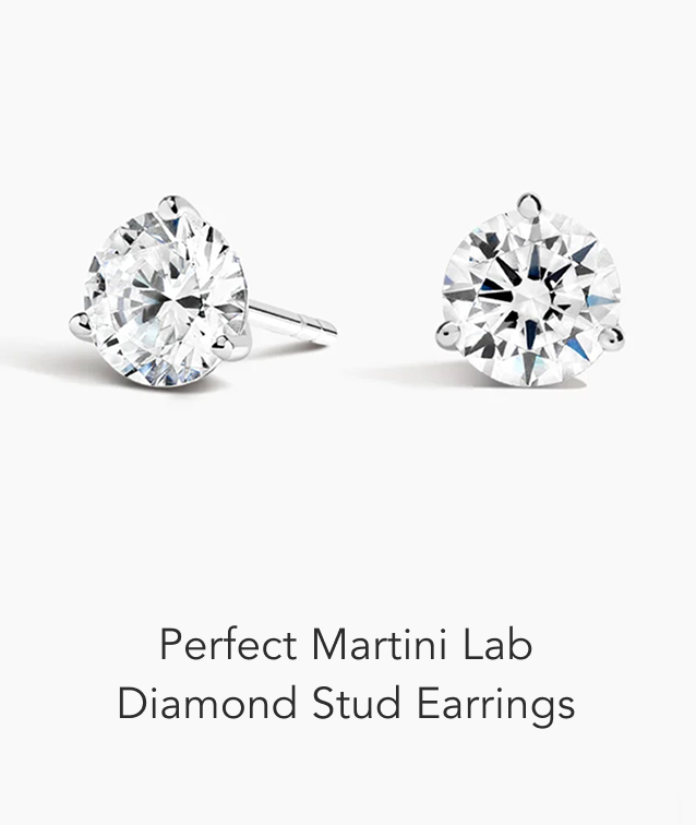 Perfect Martini Lab Diamond Stud Earrings 