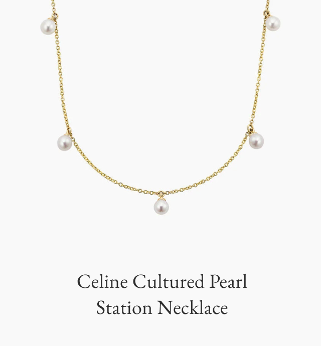 Celine Cultured Pearl Station Necklace