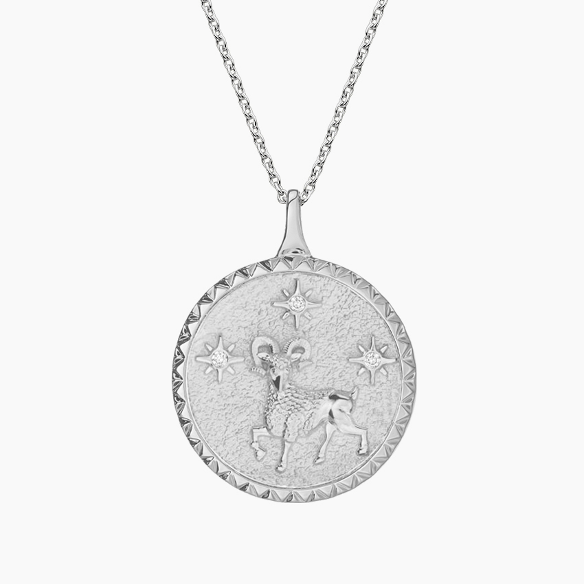 Aries Zodiac Diamond Pendant