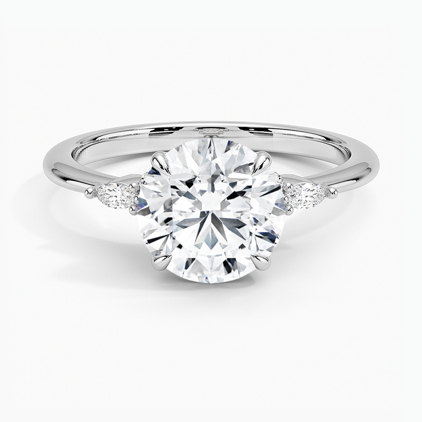 Nadia Ring with 2ct Round Lab Diamond Center Stone