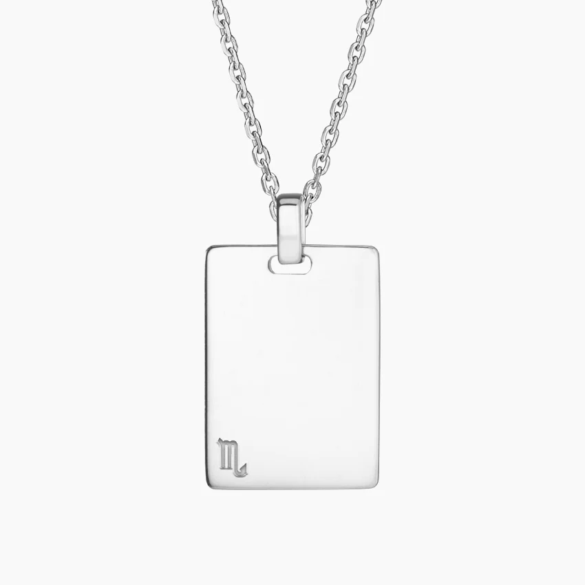 Scorpio Zodiac Engravable Tag Pendant