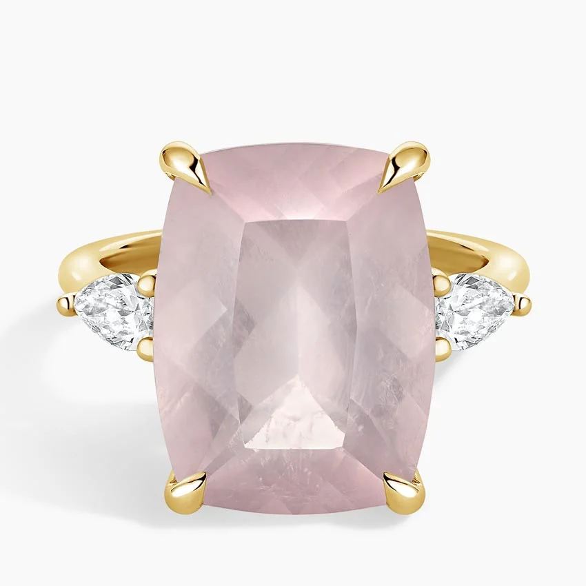 Soiree Rose Quartz and Diamond Cocktail Ring