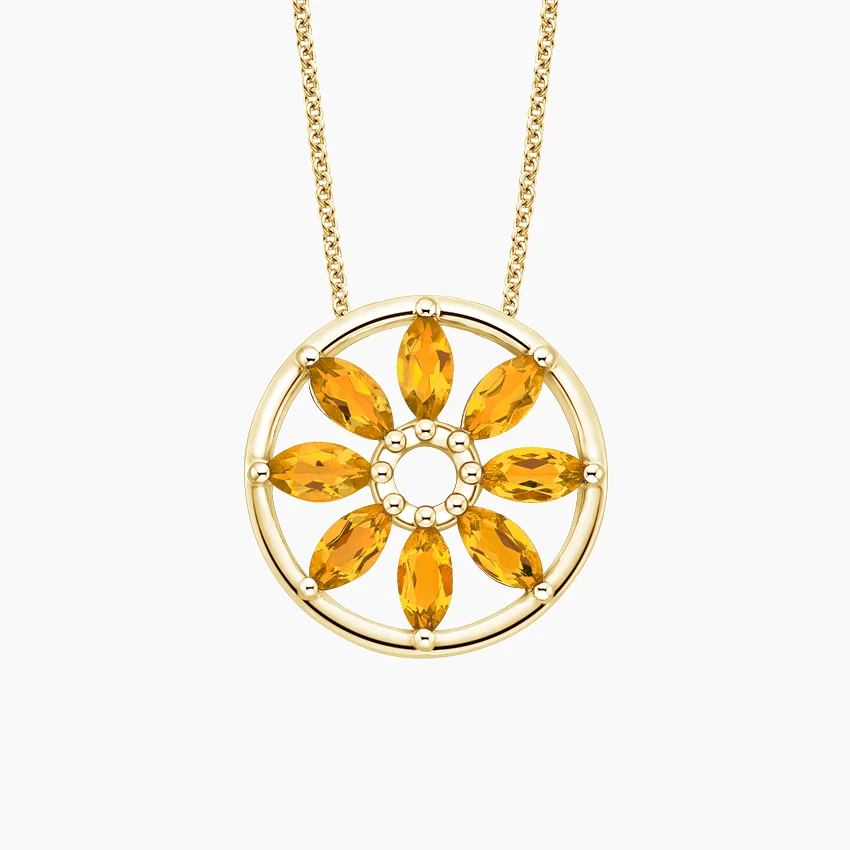 Sunflower Citrine Pendant