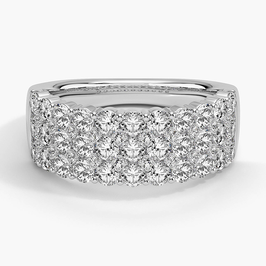 Three Row Lab Diamond Ring