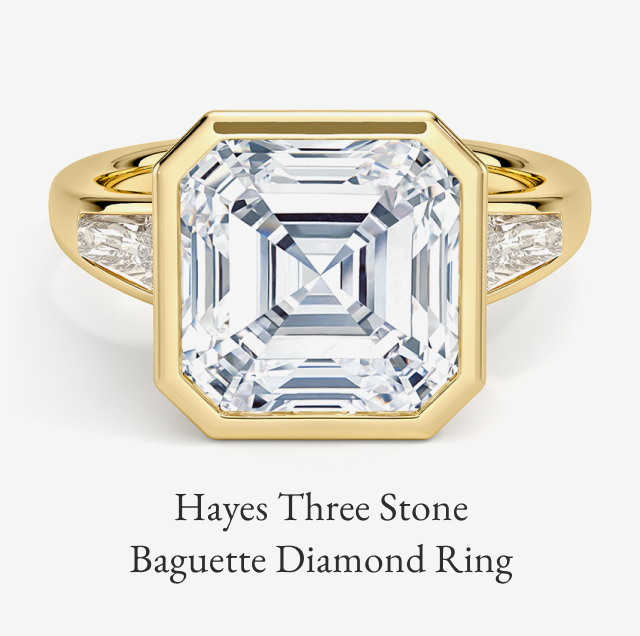 Hayes Three Stone Baguette Diamond Ring 