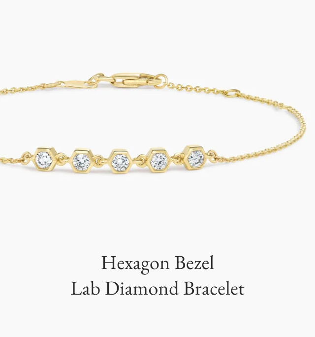 Hexagon Bezel Lab Diamond Bracelet