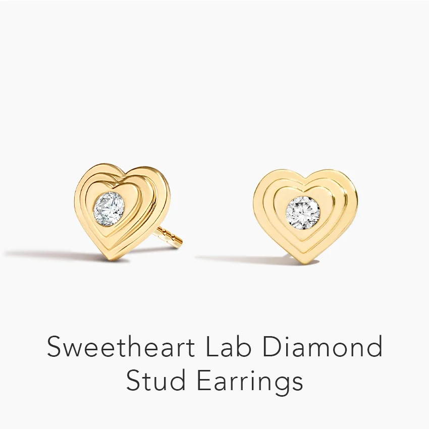 Sweetheart Lab Diamond Stud Earrings
