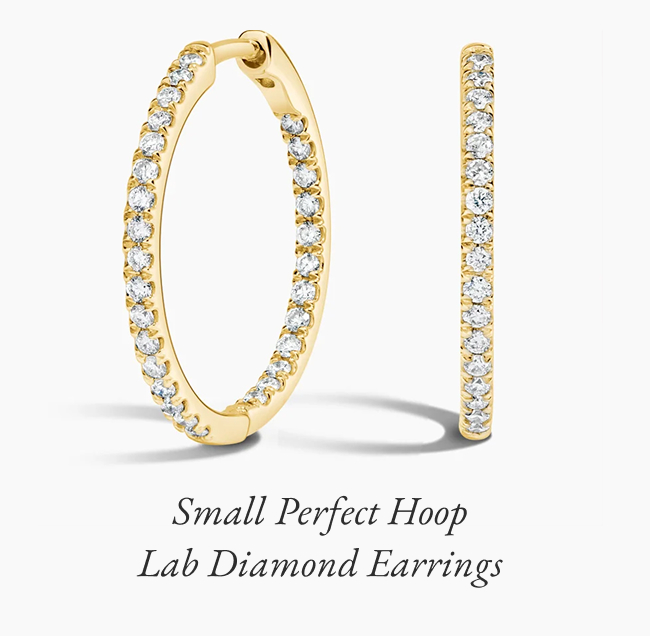 Small Perfect Hoop Lab Diamond Earrings