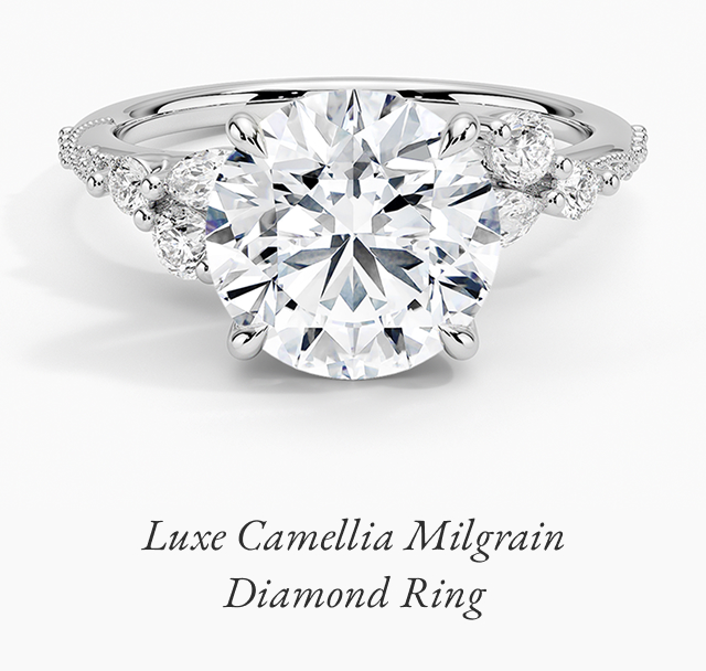 Luxe Camellia Milgrain Diamond Ring