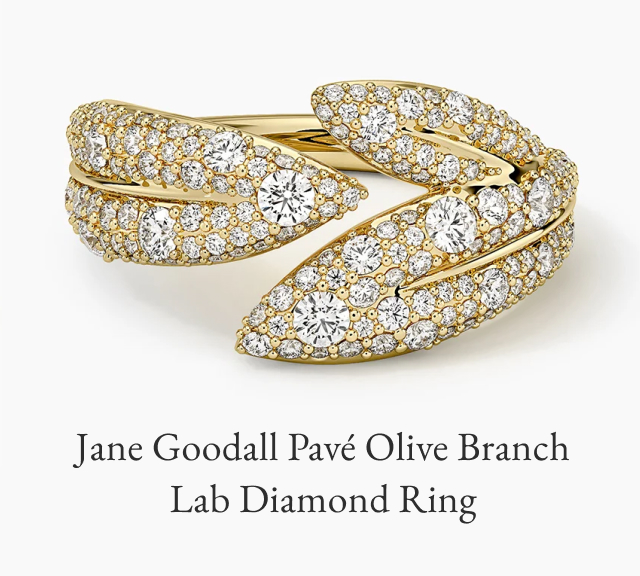 Jane Goodall Pavé Olive Branch Lab Diamond Ring 