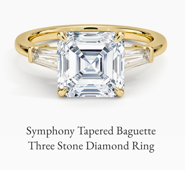 Symphony Tapered Baguette Three Stone Diamond Rin
