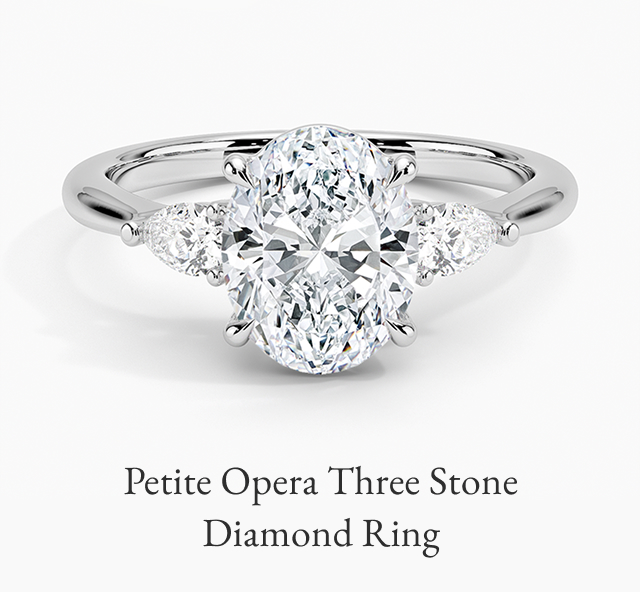 Petite Opera Three Stone Diamond Ring 