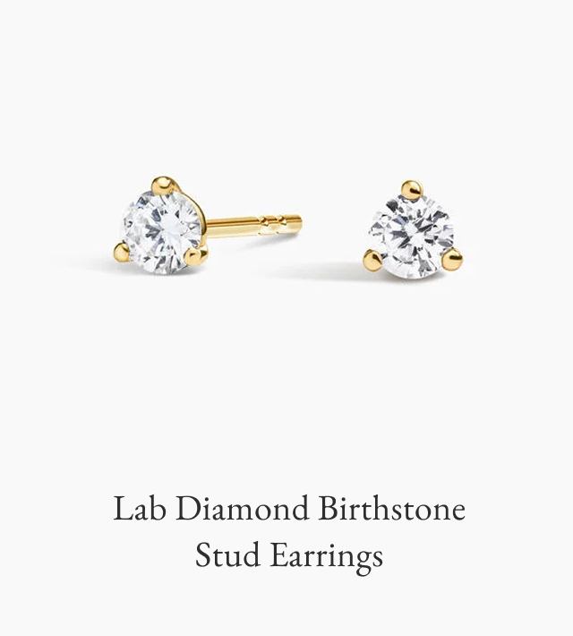 Lab Diamond Birthstone Stud Earrings