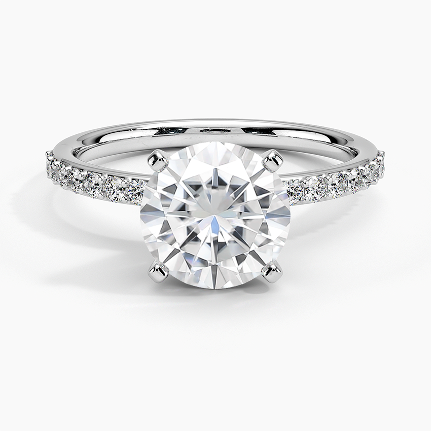 Moissanite Petite Shared Prong Lab Diamond Ring