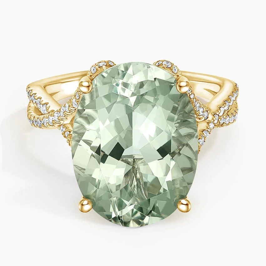 Garden Party Prasiolite and Diamond Cocktail Ring