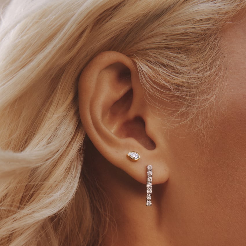 Lab Diamond Tennis Earrings