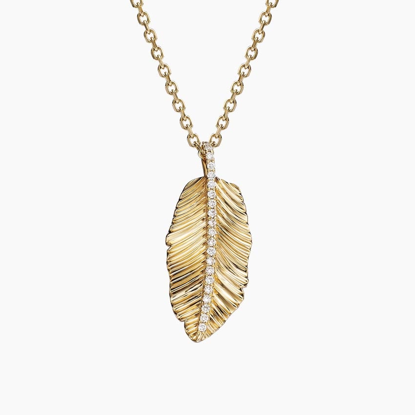 Jane Goodall Leaf Lab Diamond Pendant Necklace