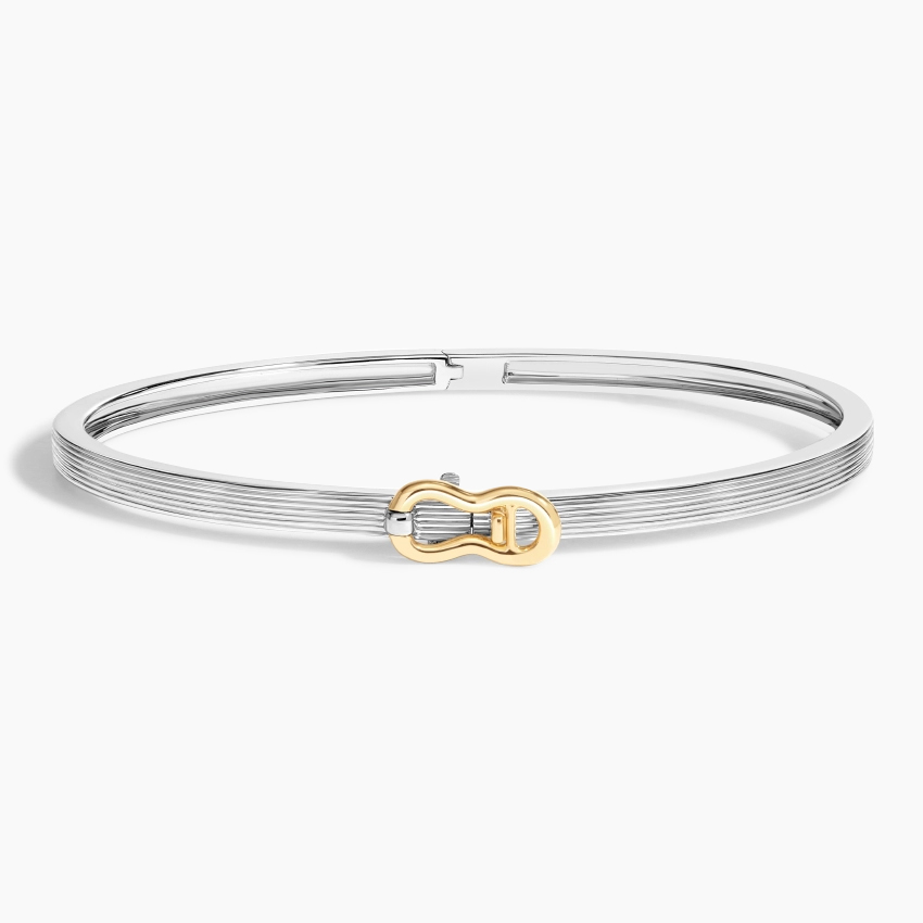 Two-Tone Hinged Bangle