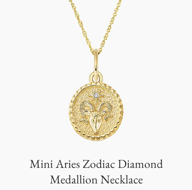 Mini Aries Zodiac Diamond Medallion Necklace