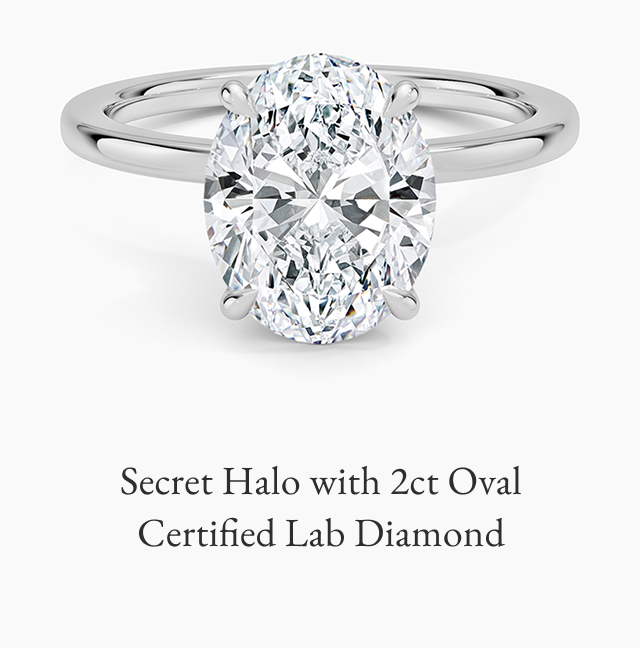 Secret Halo with 2ct Oval Certified Lab Diamond