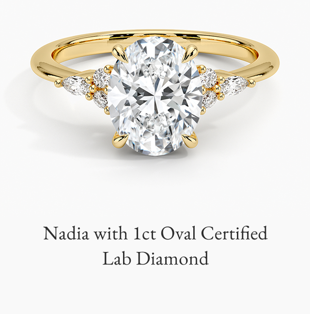 Nadia with 1ct Oval Certified Lab Diamond