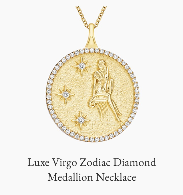 Luxe Virgo Zodiac Diamond Medallion Necklace