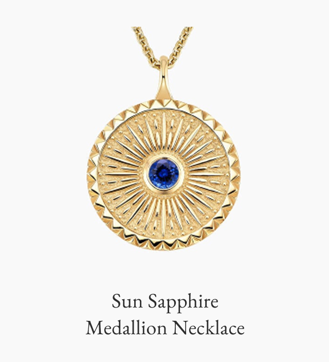 Sun Sapphire Medallion Necklace