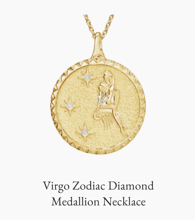 Virgo Zodiac Diamond Medallion Necklace