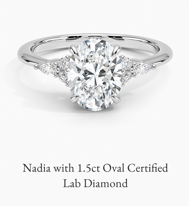 Nadia with 1.5ct Oval Certified Lab Diamond