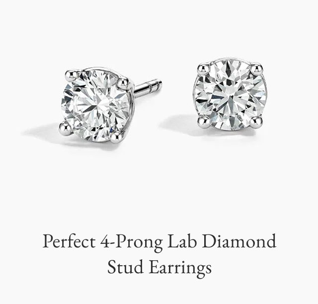 Perfect 4-Prong Lab Diamond Stud Earrings