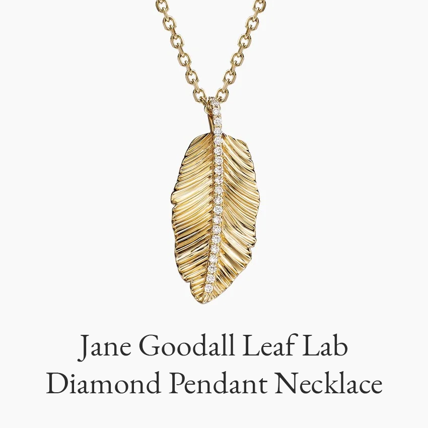 Jane Goodall Leaf Lab Diamond Pendant Necklace