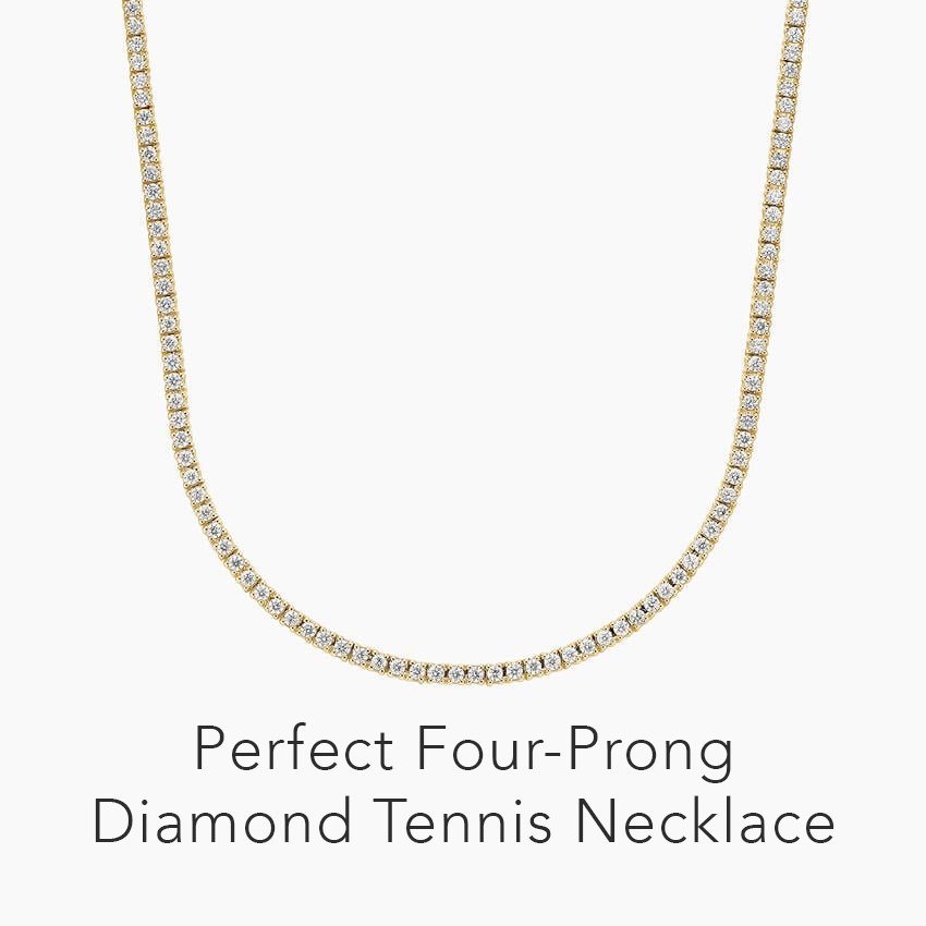 Perfect Four-Prong Diamond Tennis Necklace 