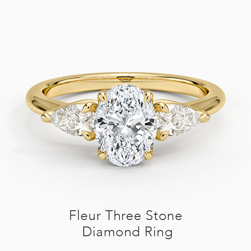 Fleur Three Stone Diamond Ring