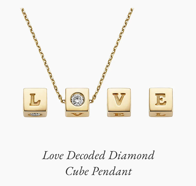 Love Decoded Diamond Cube Pendant 