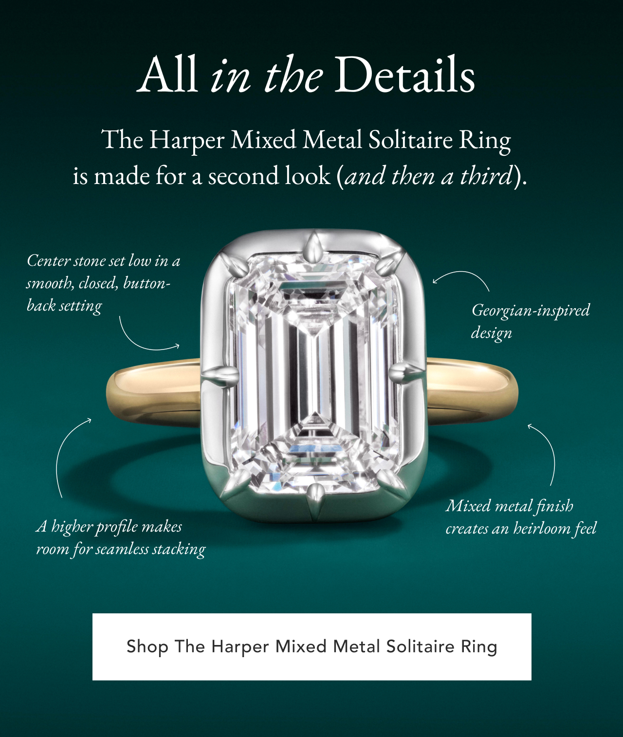 Shop the Harper Mixed Metal Solitaire Ring
