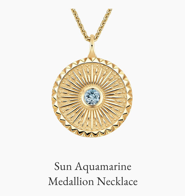Sun Aquamarine Medallion Necklace
