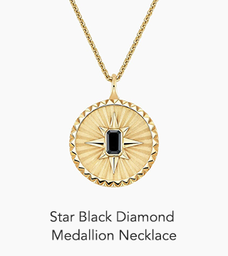 Star Black Diamond Medallion Necklace