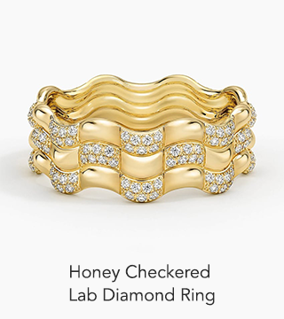 Honey Checkered Lab Diamond Ring
