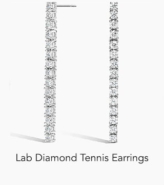Lab Diamond Tennis Earrings