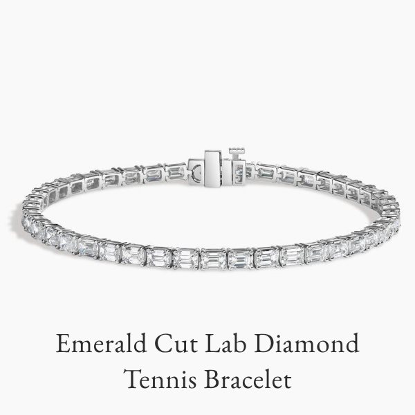 Emerald Cut Lab Diamond Tennis Bracelet