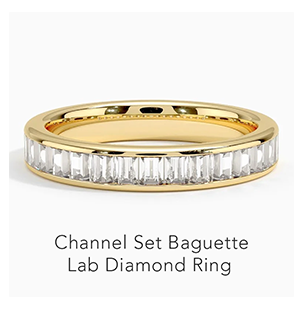 Channel Set Baguette Lab Diamond Ring 