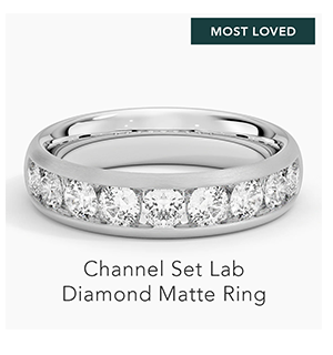 Channel Set Lab Diamond Matte Ring