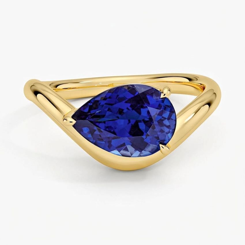 Silhouette Blue Lab Sapphire Cocktail Ring