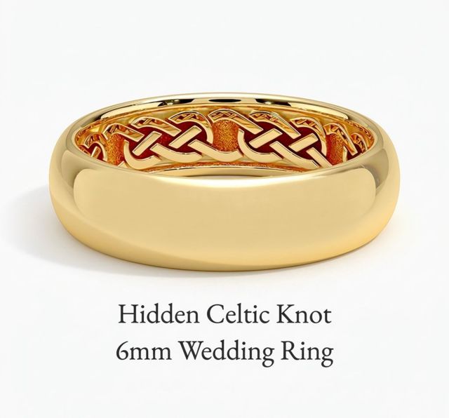 Hidden Celtic Knot 6mm Wedding Ring