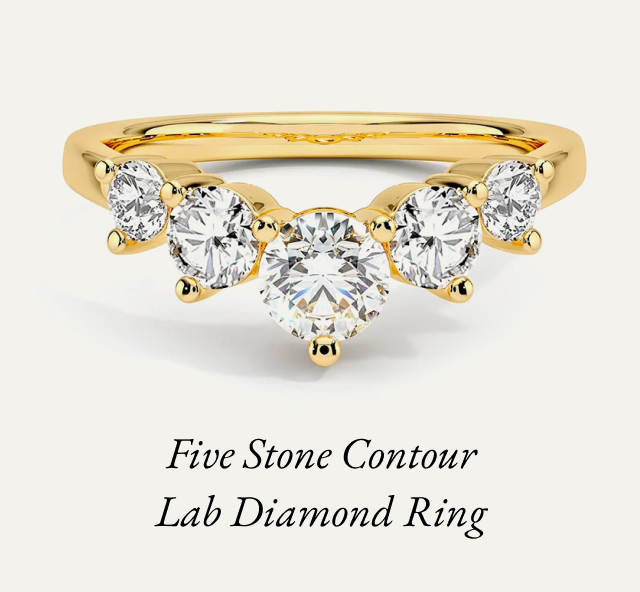 Five Stone Contour Lab Diamond Ring