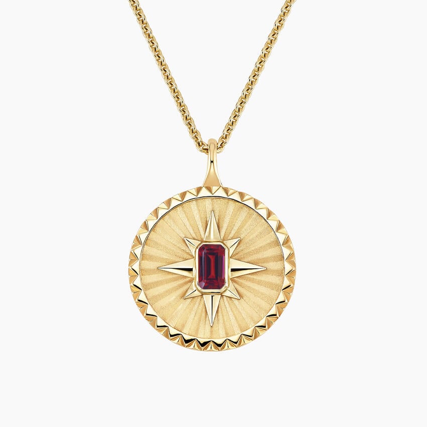 Star Garnet Medallion Necklace