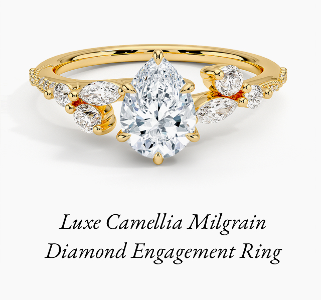 Luxe Camellia Milgrain Diamond Ring