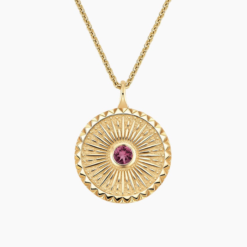 Sun Tourmaline Medallion Necklace